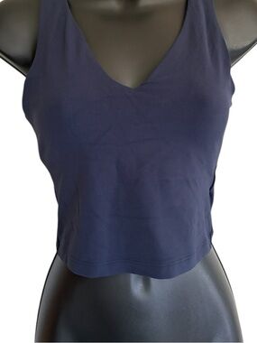 NWOT Athleta Navy V-Neck Crop Tank Sz XS